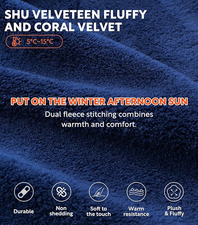 DAVID ARCHY Men's Hooded Robe Soft Coral Fleece Microfiber Bathrobe