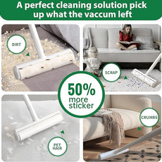 9.5'' Large Lint Roller for Pet Hair with 6 Extendable Handle and Dust-Proof Cover * 5 Refills 300 Sheets, Long Handle Lightweight Extra Sticky Heavy Duty Mop for Cleaning Carpet Floor