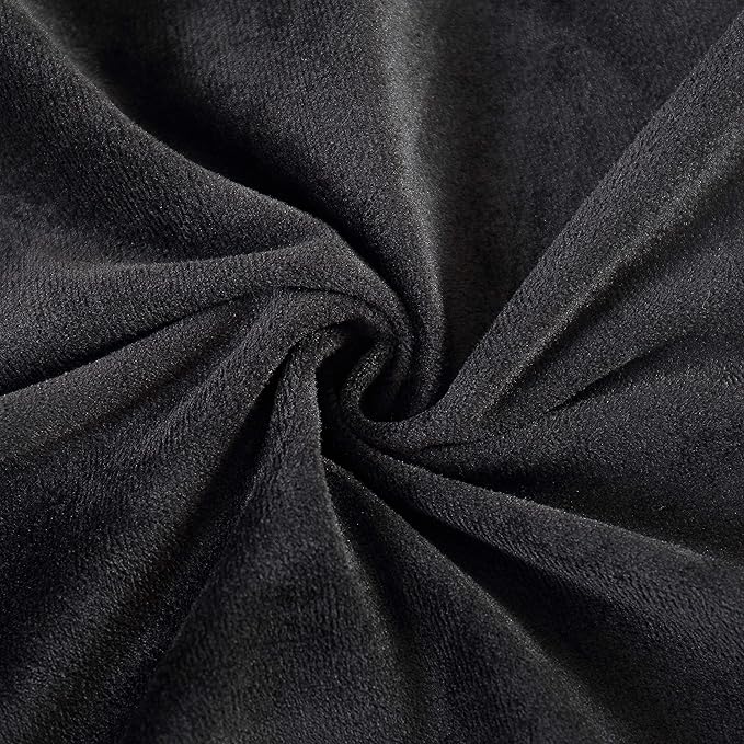 EVOLIVE Soft Micromink, Faux Fur, Faux Suede Body Pillow Cover 21"x54" Replacement with Zipper Closure (21"x54" Body Pillow Cover, Black)