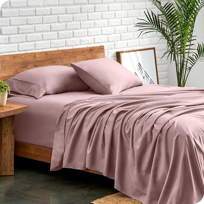 Bare Home Full Sheet Set - Luxury 1800 Ultra-Soft Microfiber Full Bed Sheets - Double Brushed - Deep Pockets - Easy Fit - 4 Piece Set - Bedding Sheets & Pillowcases (Full, Mauve) BareHome