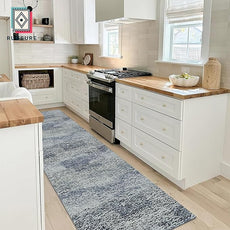 RUGSURE Washable Area Rug - 1/6 Thick - Stain & Water Resistant Non-Slip - Resistant Rug for Living Room, Bedroom, Nursery, Pet & Child Friendly, Vintage Charm Area Rugs (Grey+LightTeal, 2'6'' x 8')