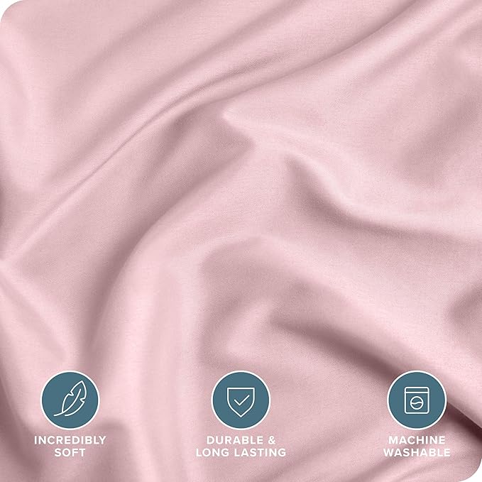 Bare Home Bedding Duvet Cover Extra Long Size - Premium 1800 Super Soft Collection - Lightweight, Cooling - Soft Breathable Bedding Duvet Cover (Twin/Twin XL, Dusty Pink)