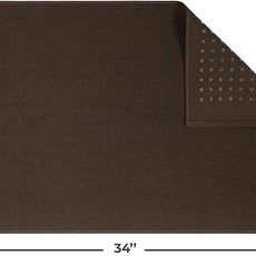 Cotton Paradise 100% Cotton Non Slip Bath Mats for Bathroom, 20x34 inch Soft Absorbent Quick Dry Machine Washable Floor Bath Mat, Brown Bath Rug