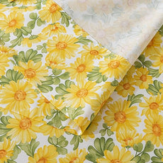 FADFAY Sunflower Sheets Set Queen Vintage Yellow Floral Bedding Rustic Botanical Sheets Shabby Floral Farmhouse Bedding 100% Percale Premium Cotton Soft Deep Pocket Fitted Sheet 4Pcs, Queen Size