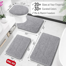 OLANLY Bathroom Rugs 40x24, Extra Soft Absorbent Chenille Bath Rugs, Rubber Backing Quick Dry, Machine Washable Bath Mats for Bathroom Floor, Tub and Shower, Home Decor Accessories, Grey