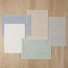 Arkwright 100% Cotton Bathroom Rug - High Absorbent Stylish Textured Woven Design Bath Mat, Slip Resistant Backing for Shower and Bathtub Floor, 20x60 in - Grey