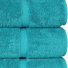 Chakir Turkish Linens 100% Cotton Premium Turkish Towels for Bathroom | 27'' x 54'' (4-Piece Bath Towels -Aqua)