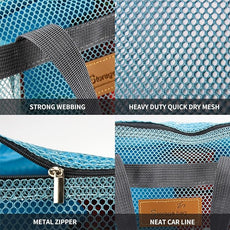 Mesh Shower Caddy Bag Portable Hanging Toiletry and Bath Organizer with Zipper for Travel, Gym, Camping, College Dorms, Beach