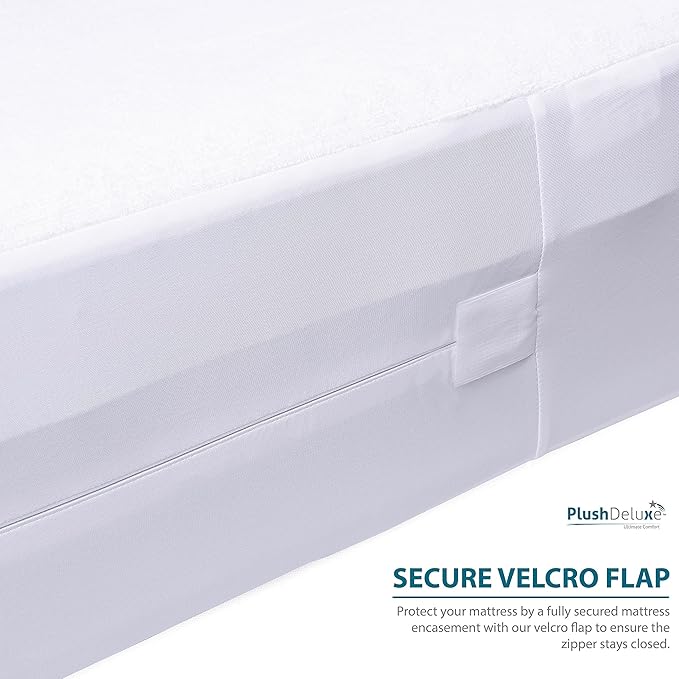 Twin-XL 39X80 Size Mattress Encasement - Zippered Waterproof, Bedbug Proof, College Dorm Size, 6-Sided Protection - Hypoallergenic Cotton Terry Fabric 9-12" Depth