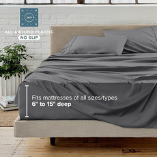 Bare Home Bed-in-A-Bag 5 Piece Comforter & Sheet Set - Twin XL - Goose Down Alternative - Ultra-Soft 1800 Premium Bedding Set (Twin XL, Black/Grey)