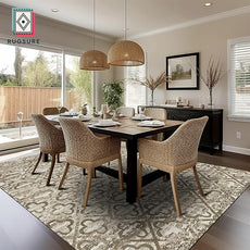 RUGSURE Washable Area Rugs, 4' x 6' - 1/6 Thick - Stain & Water Resistant Non-Slip - Perfect Resistant Rug for Living Room, Bedroom, Nursery, Pet & Child Friendly, Vibrant Colors Rugs, Brown