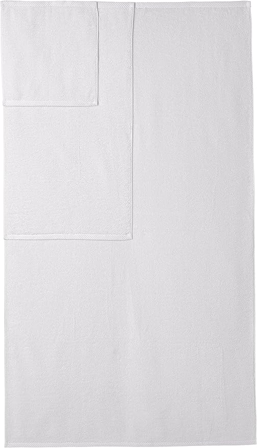 Amazon basics 100% cotton Lightweight quick-dry bath towel set, 8-piece, white, 10" x 7"