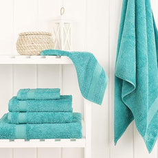Cotton Paradise 6 Piece Towel Set 100% Cotton Soft Absorbent Turkish Towels for Bathroom 2 Bath Towels 2 Hand Towels 2 Washcloths, Turquoise Towel Set