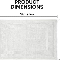 Avalon Towels White Bath Mat - 100% Cotton Set of 2 Absorbent Bathmat - Bathroom Mats Quick Dry Bath Mats for Bathrooms (22x34 Inches)
