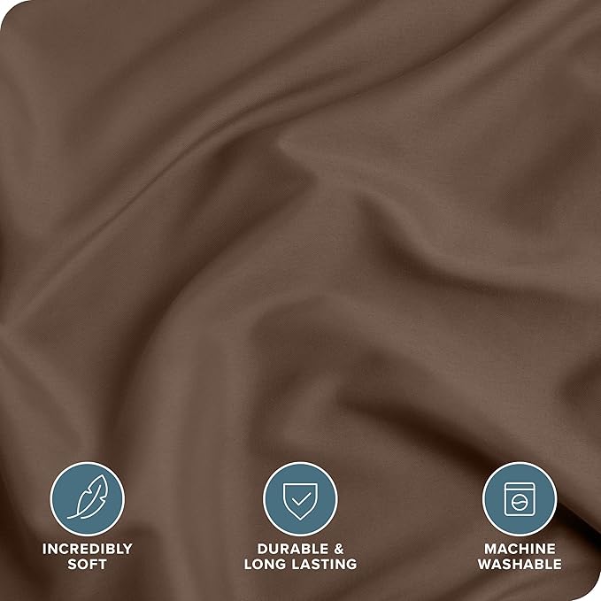 Bare Home Bedding Duvet Cover California King Size - Premium 1800 Super Soft Collection - Lightweight, Cooling - Soft Breathable Bedding Duvet Cover (Cal King, Cocoa)
