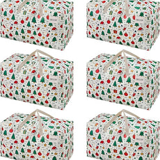 VENO 6 Pack Moving Bags and Large Christmas Decoration Storage Bins with lids. Alternative to Moving Boxes, Packing Supplies for College. Heavy Duty Totes (Jingle Mix, 6 Pack)