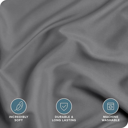Bare Home Bedding Duvet Cover Oversized Queen Size - Premium 1800 Super Soft Collection - Lightweight, Cooling Duvet Cover - Soft Breathable Bedding (Oversized Queen, Grey)