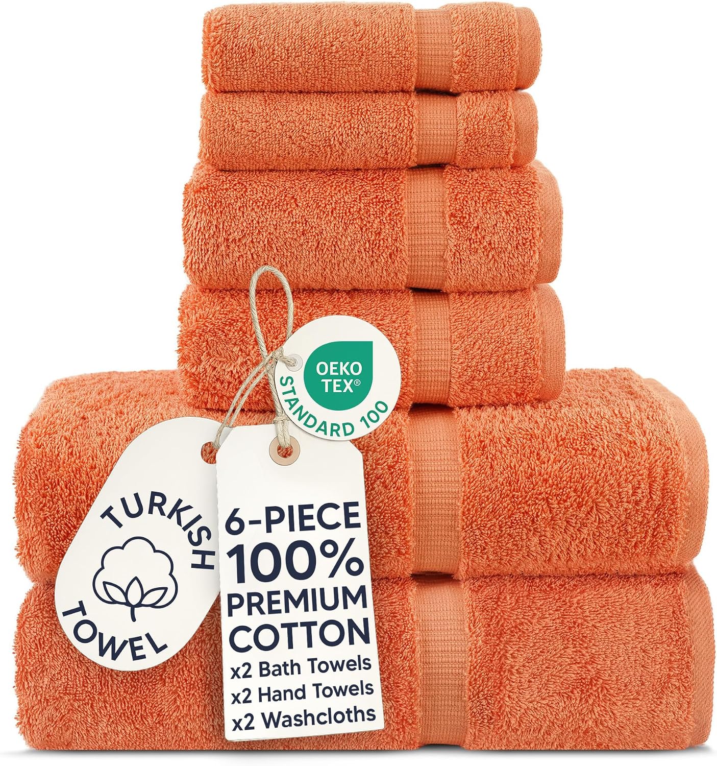 Chakir Turkish Linens 4 Piece Bath Towel Set, 100% Cotton Luxury Turkish Towels for Bathroom, Soft Absorbent Bath Towels, 27 x 54 Inches, Gray