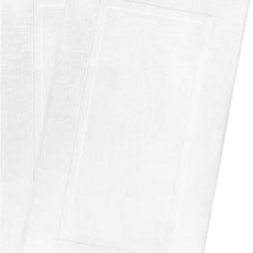 Cotton Paradise 100% Cotton Bath Mats for Bathroom Floor Set of 2 Pack, 20x34 Soft Absorbent Washable Quick Dry Tub Bathmat, White Towel Bath Mat