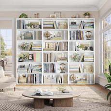 FOTOSOK 6-Tier Open Bookcase and Bookshelf, Freestanding Display Storage Shelves Tall Bookcase for Bedroom, Living Room and Office, White