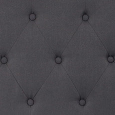 EMMA + OLIVER Twin Size Tufted Upholstered Headboard with Adjustable Metal Bed Rail Slots, Modern Fabric Upholstered Twin Headboard, Dark Gray