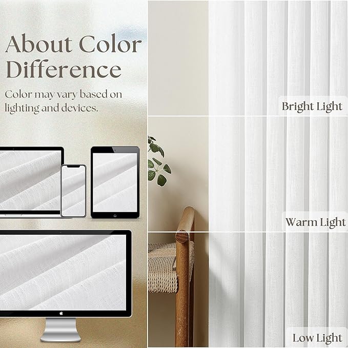 Pinch Pleated Linen 96 Inch Curtains 70 Inch Width for Living Room Divider Light Filtering Thick Linen White Extra Wide Patio Curtains for Sliding Door Balcony Floor to Ceiling Picture Window 1 Panel