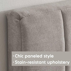 Nestl Upholstered Full Headboard - Easy Assemble Channel Stitched Headboard Full Size - Wall Mounted Headboards with 3D Soundproof Wall Panels Peel & Stick Floating Headboards, Silver