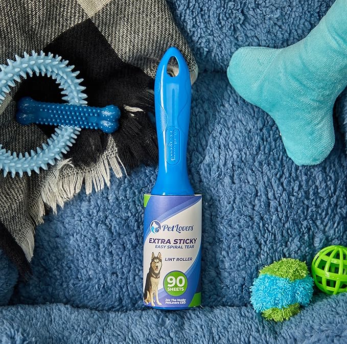 PetLovers Extra Sticky Lint Roller Single Unit 90 Sheets for Pet Hair Removal, Dog and Cat Lint Remover (1 Pack)