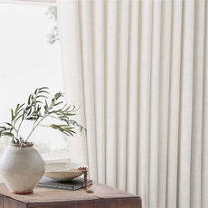Extra Wide Pinch Pleat Linen Curtains 108 Inches Long for Living Room Sliding Glass Door 70 Inch Wide Semi Sheer Curtain Cream Ivory Boho Pleated Drape Hooks Rings 70x108 Large Window Curtain 1 Panel