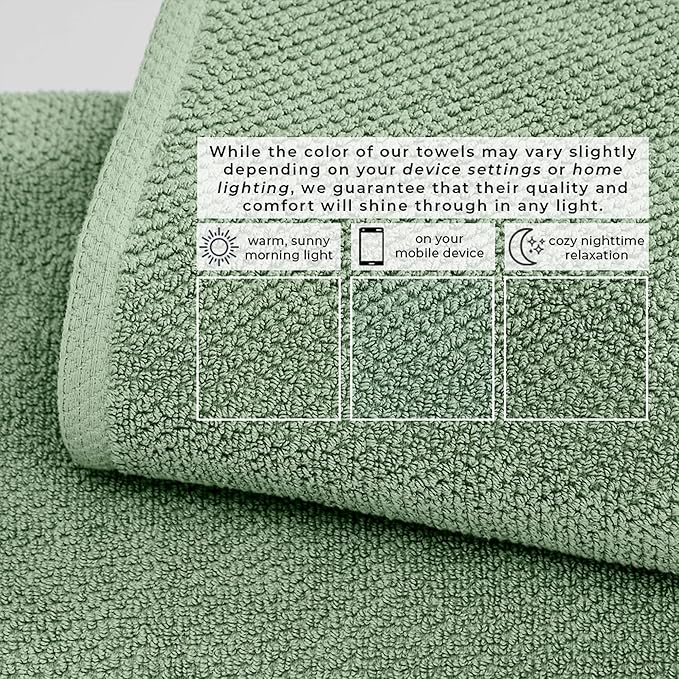 Great Bay Home 100% Cotton Oversized 2 Pack 68x35 Extra Large Towel Set - Absorbent, Quick-Drying, Durable Oversized Bath Sheets for Bathroom Décor (Mineral Blue)