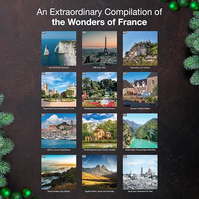 MICASA PRESS France 2026 Wall Calendar 12 Month | 12" x 24" Open | Thick & Sturdy Paper | Holiday Gift | Europe Travel Calendar 2026
