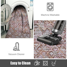 RUGSURE Washable Area Rugs, 4' x 6' - 1/6 Thick - Stain & Water Resistant Non-Slip - Perfect Resistant Rug for Living Room, Bedroom, Nursery, Pet & Child Friendly, Vibrant Colors Rugs, Purple