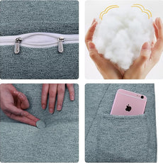 WOWMAX Headboard Pillow Queen Triangular Bed Wedge Pillow for Headboard Wedge Pillow Headboard for Daybed Bunk Bed Large Bolster Pillow for Bed with Removable Cover, Gifts for Mom Gray