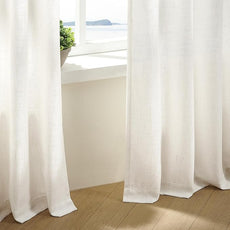 Cream Ivory Pinch Pleat Linen Short Curtains 54 Inch Long for Kitchen Pleated Hooks Rings Back Tab Light Filtering Boho Farmhouse Semi Sheer 54 Inch Curtain for Dining Room Bedroom Small Window