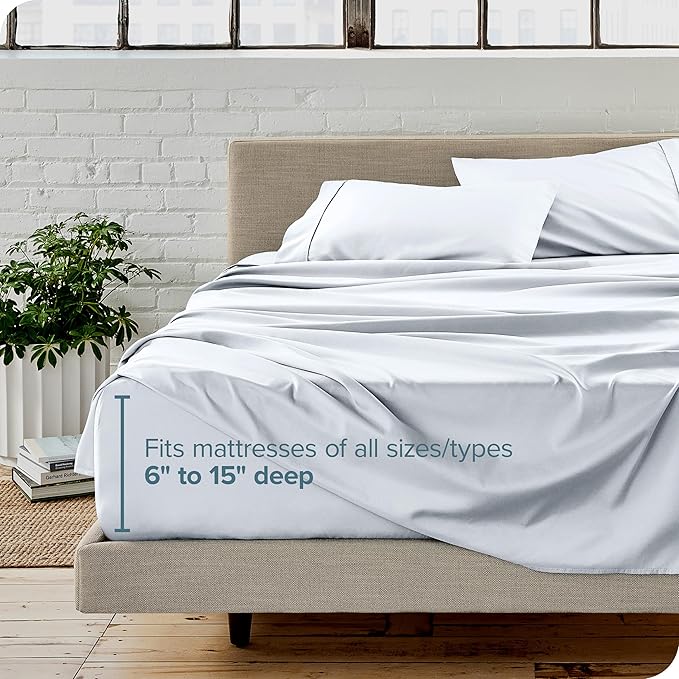 Bare Home Full XL Sheet Set - Luxury 1800 Ultra-Soft Microfiber Full Extra Long Bed Sheets - Double Brushed - Deep Pockets - Easy Fit - 4 Piece Set - Bedding Sheets & Pillowcases (Full XL, White) BareHome