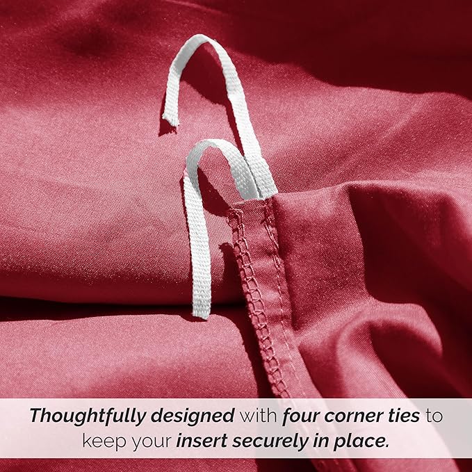 Southshore Fine Living, Inc. Premium Collection Oversized Duvet Cover Queen Bedding Set, Soft Duvet Cover 3-Piece with Two Matching Shams (98 in Wide x 98 in Long), Chili Pepper, Full/Queen