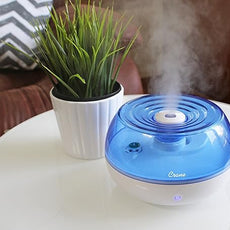 Crane Personal Ultrasonic Cool Mist Humidifier, for Home Bedroom Hotels Travel and Office, 0.2 Gallon, Filter Free, Blue and White (Pack of 4)