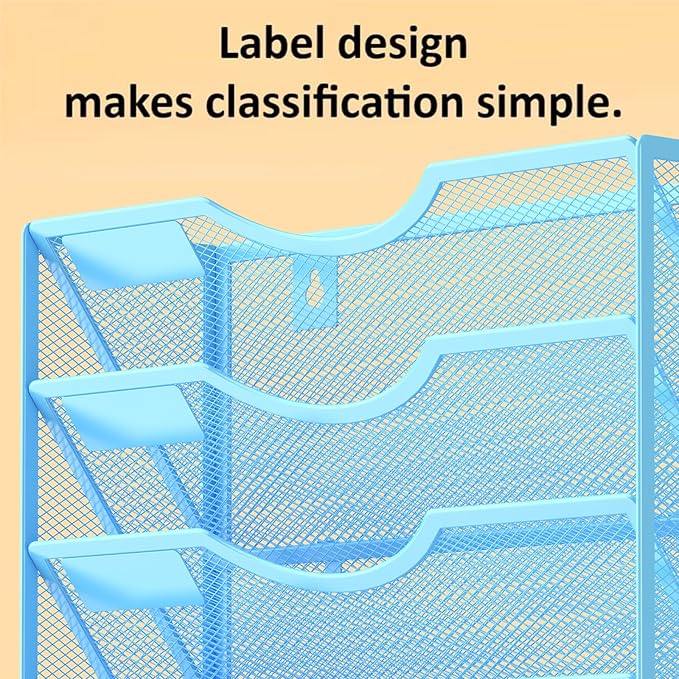 Kuntine.B Wall File Organizer (Blue, 5 Tier)