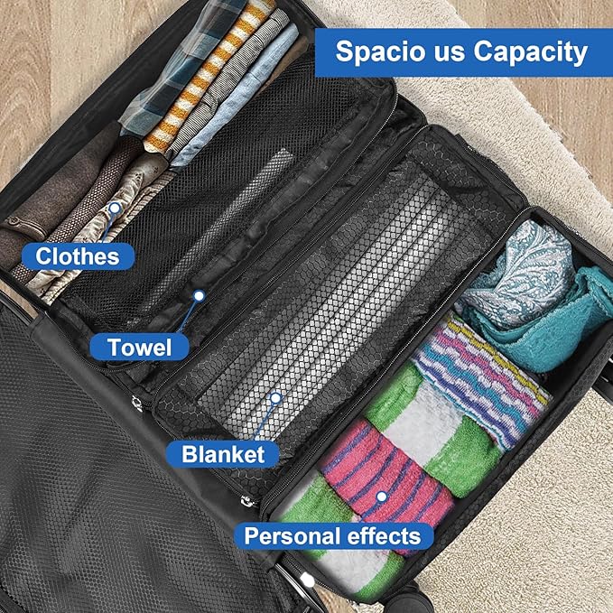 Suitcase Organizer, Travel Luggage Organizer Portable Hanging Travel Shelves Collapsible Hanging Packing Cubes for Carry on Suitcase