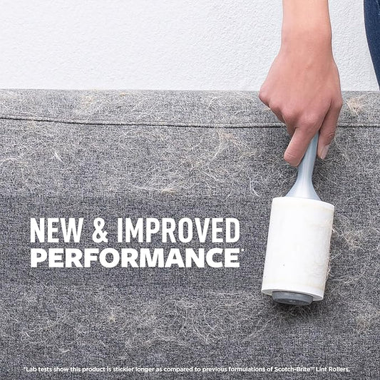 Scotch-Brite Pet Hair Pickup Extra Sticky Lint Roller, Designed for Removing Fur + Fluff on Couches, Clothes, Dog and Cat Beds, & More, 6 Pack, 420 Easy-Tear Adhesive Sheets Total