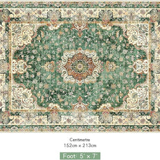 5'x7' Area Rugs Washable,Green Rug for Living Room Bedroom,Large Boho Vintage Bohemian Distressed Oriental Carpet Non Slip,Retro Sage Floral