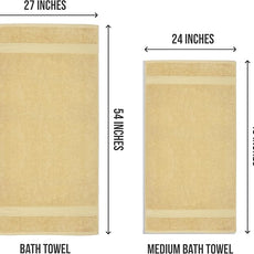 Utopia Towels 6 Pack Medium Bath Towel Set, 24 by 48 Inches, 500 GSM 100% Ring Spun Cotton, Lightweight and Highly Absorbent Quick Drying Premium Towels for Hotel, Spa and Bathroom, Beige