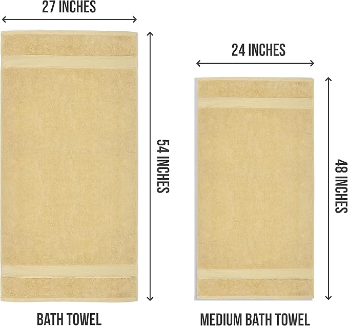 Utopia Towels 6 Pack Medium Bath Towel Set, 24 by 48 Inches, 500 GSM 100% Ring Spun Cotton, Lightweight and Highly Absorbent Quick Drying Premium Towels for Hotel, Spa and Bathroom, Beige
