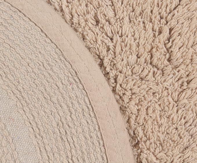 Home Weavers Double Ruffle Collection 100% Cotton Bathroom Rugs Set, Washable Rug, Extra Soft and Absorbent Bath Rug, Kitchen Mat, Bath Mat Set, Bath Floor Mat Non Slip, 24"x40" Rectangle, Linen