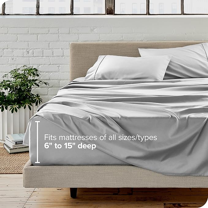 Bare Home Full Sheet Set - Luxury 1800 Ultra-Soft Microfiber Full Bed Sheets - Double Brushed - Deep Pockets - Easy Fit - 4 Piece Set - Bedding Sheets & Pillowcases (Full, Cloud Grey) BareHome