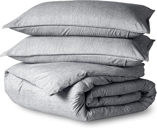 Bare Home Bedding Duvet Cover Oversized King Size - Premium 1800 Super Soft Collection - Lightweight, Duvet Cover - Soft Textured Bedding (Oversized King, Heathered Charcoal)