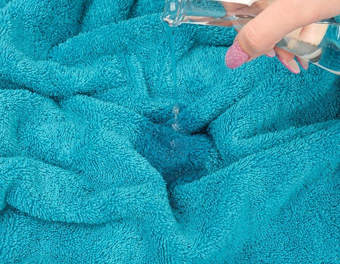 American Soft Linen Luxury Washcloths for Bathroom, 600 GSM 100% Cotton 4 Piece Turkish Wash Cloth Set, 13x13 in Soft Rags for Body and Face, Aqua Blue Washcloths