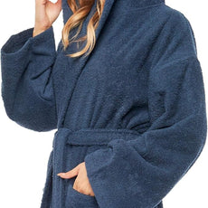 Arus Women's Hooded Classic Bathrobe Turkish Cotton Robe with Full Length Options