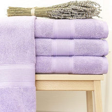 Luzia 8 Piece Bathroom Towel Set - 100% Turkish Cotton, Premium Quality - 2 Bath Towels 2 Hand Towels and 4 Washcloths (Lavender/Purple)
