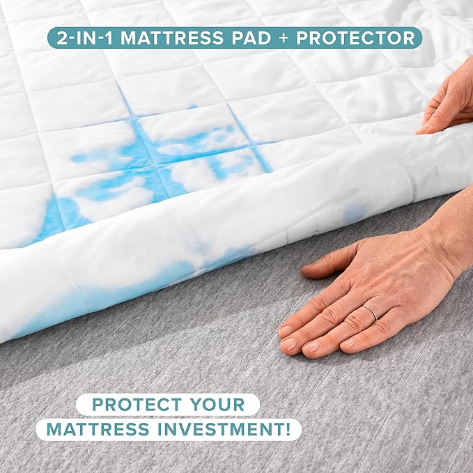 Bare Home Waterproof Quilted Mattress Protector - Cooling Mattress Pad - Protects Against Spills - Easily Washable - Elastic Fitted Mattress Cover - Stretch-to-Fit up to 15 Inches Deep (Cal King)